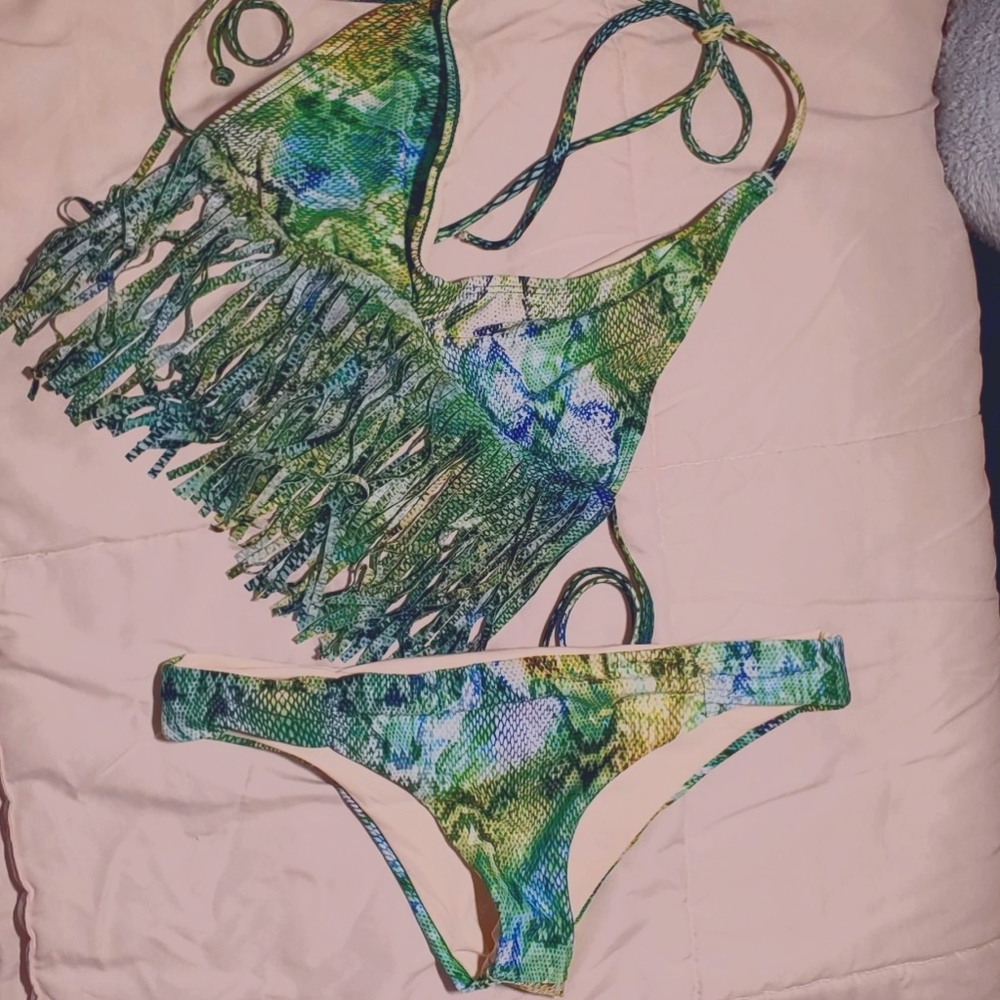 L*Space snakeskin print bikini